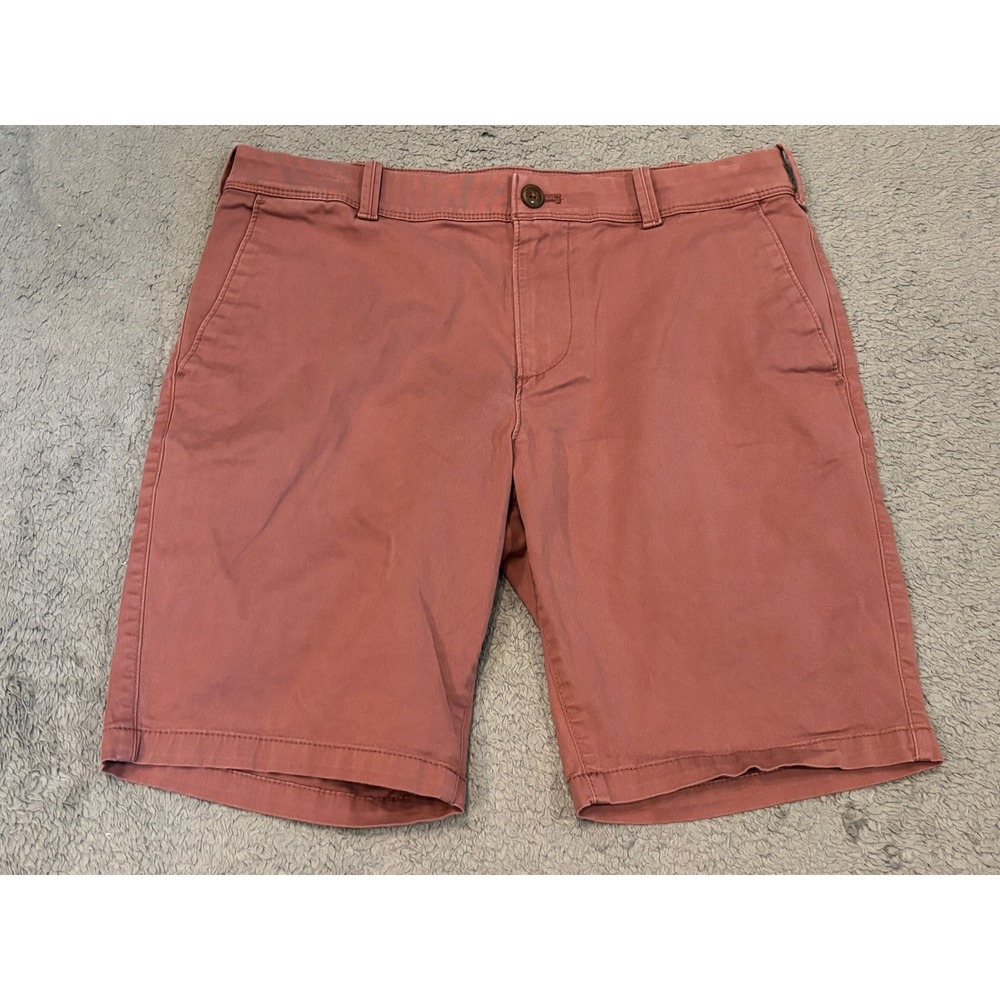 Express Mens Slim Above The Knee Stretch Chino Shorts Rose Pink 30 9 Inseam